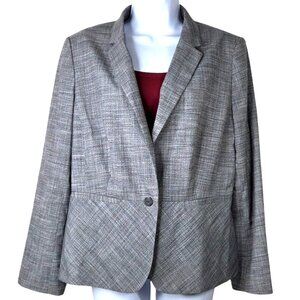 Ann Taylor Factory Petite Gray Womens Blazer Size 14P